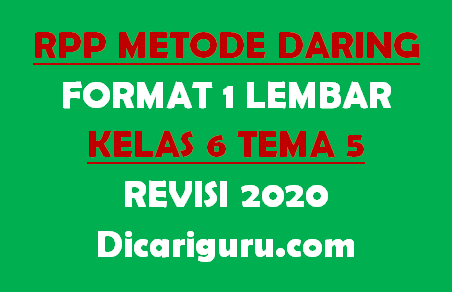 RPP Daring Kelas 6 Tema 5 Format 1 Lembar