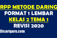 RPP Daring Kelas 2 Tema 1 Format 1 Lembar