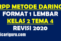 RPP Daring Kelas 2 Tema 4 Format 1 Lembar