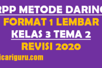 RPP Daring Kelas 3 Tema 2 Format 1 Lembar