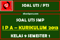 Soal UTS / PTS IPA Kelas 9 Semester 1