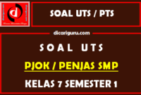 Soal UTS PJOK Kelas 7 Semester 1 Tahun 2020/2021