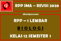 RPP 1 Lembar Biologi Kelas 12 Semester 1 (Ganjil)