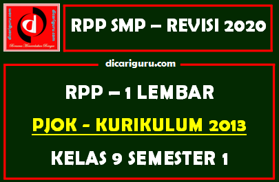 RPP PJOK 1 Lembar SMP Kelas 9 Semester 1 (Ganjil)