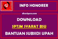 Surat Pernyataan Tanggung Jawab Mutlak ( SPTJM ) Penerima BSU Honorer