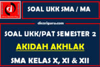 Soal UKK / PAT Akidah Akhlak MA Kelas 10, 11, 12 Semester 2