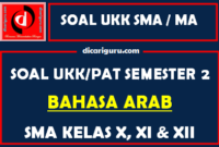 Soal UKK / PAT Bahasa Arab MA Kelas 10, 11, 12 Semester 2