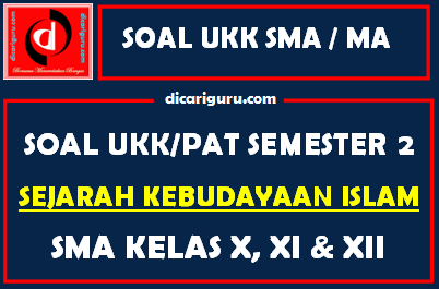 Soal UKK / PAT SKI MA Kelas 10, 11, 12 Semester 2