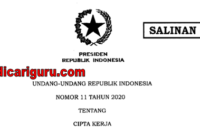 UU Cipta Kerja Nomor 11 Tahun 2020