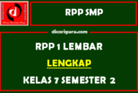 RPP 1 Lembar Kelas 7 Semester 2