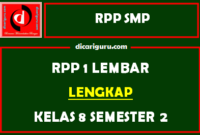 Download RPP 1 Lembar Kelas 8 Semester 2