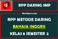 RPP Bahasa Inggris Daring SMP Kelas 8 Semester 2