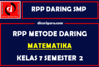 Contoh RPP MTK Daring SMP Kelas 7 Semester 2