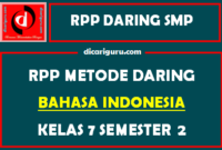 RPP Bahasa Indonesia Daring SMP Kelas 7 Semester 2