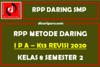 Contoh RPP IPA Daring SMP Kelas 8 Semester 2