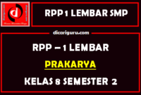 RPP 1 Lembar Prakarya Kelas 8 Semester 2 Update 2021