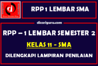 RPP 1 Lembar Kelas 11 SMA/SMK Semester 2 Lengkap