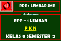 RPP 1 Lembar PKN Kelas 9 SMP/MTS Semester 2