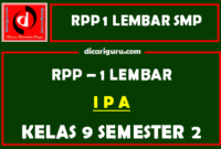 RPP 1 Lembar IPA Kelas 9 SMP/MTS Semester 2