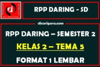 RPP Daring 1 Lembar Kelas 2 Tema 5 Semester 2