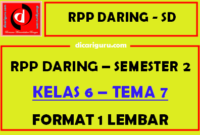 RPP Daring 1 Lembar Kelas 6 Tema 7 Semester 2