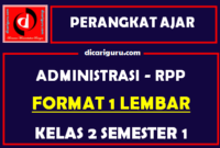 RPP 1 Lembar Kelas 2 Semester 1