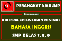 KKM Bahasa Inggris SMP