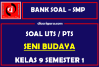 Soal PTS / UTS Seni Budaya Kelas 9 Semester 1