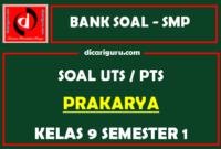 Soal PTS / UTS Prakarya Kelas 9 Semester 1