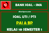 Soal PTS / UTS PAI Kelas 10 Semester 1