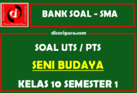 Soal PTS / UTS Seni Budaya Kelas 10 Semester 1