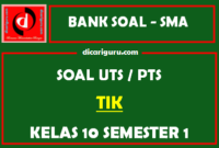 Soal PTS / UTS TIK Kelas 10 Semester 1