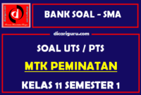 Soal PTS / UTS MTK Peminatan Kelas 11 Semester 1