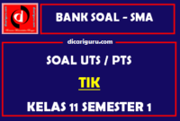 Soal PTS / UTS TIK Kelas 11 Semester 1