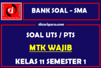 Soal PTS / UTS MTK Wajib Kelas 11 Semester 1