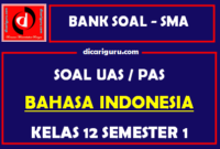 Soal UAS Bahasa Indonesia Kelas 12 Semester 1