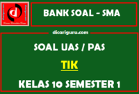 Soal PAS TIK SMA Kelas 10 Semester 1 dilengkapi Jawaban