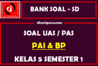 Soal UAS / PAS K13 PAI Kelas 5 Semester 1