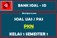 Soal UAS / PAS K13 PKN Kelas 1 Semester 1