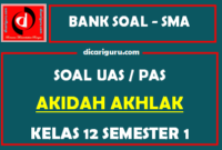 Soal UAS Akidah Akhlak SMA Kelas 12 Semester 1 dilengkapi Jawaban