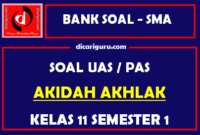 Soal UAS Akidah Akhlak SMA Kelas 11 Semester 1 dilengkapi Jawaban