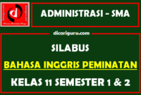 Silabus Bahasa Inggris Peminatan Kelas 11 K13 SMA