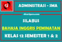 Silabus Bahasa Inggris Peminatan Kelas 12 K13 SMA