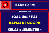 Soal UAS Bahasa Inggris K13 SD Kelas 2 Semester 1