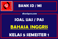 Soal UAS Bahasa Inggris K13 SD Kelas 5 Semester 1