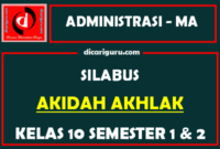 Silabus Akidah Akhlak Kelas 10 K13 MA