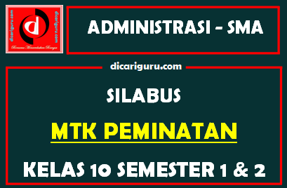 Silabus MTK Peminatan Kelas 10 K13 SMA