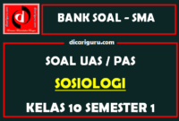 Soal UAS Sosiologi Kelas 10 Semester 1 dan Kunci Jawaban