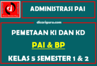 Pemetaan PAI Kelas 5 SD/MI Format Excel