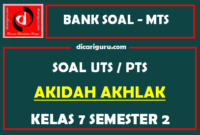 Soal UTS / PTS Akidah Akhlak Kelas 7 Semester 2